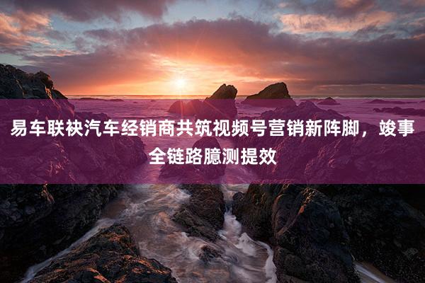 易车联袂汽车经销商共筑视频号营销新阵脚，竣事全链路臆测提效