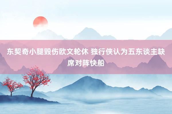 东契奇小腿毁伤欧文轮休 独行侠认为五东谈主缺席对阵快船