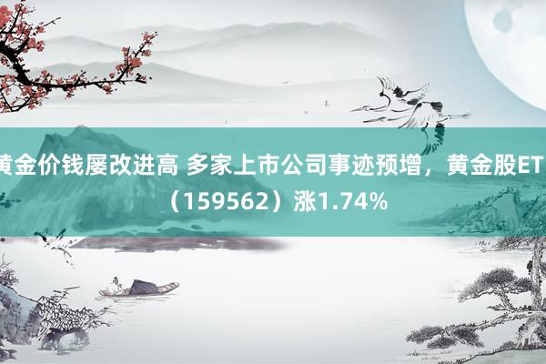 黄金价钱屡改进高 多家上市公司事迹预增，黄金股ETF（159562）涨1.74%